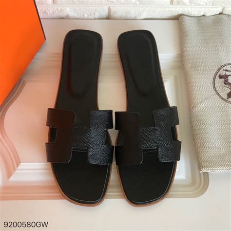 zwarte hermes sandalen|Hermes slides for women.